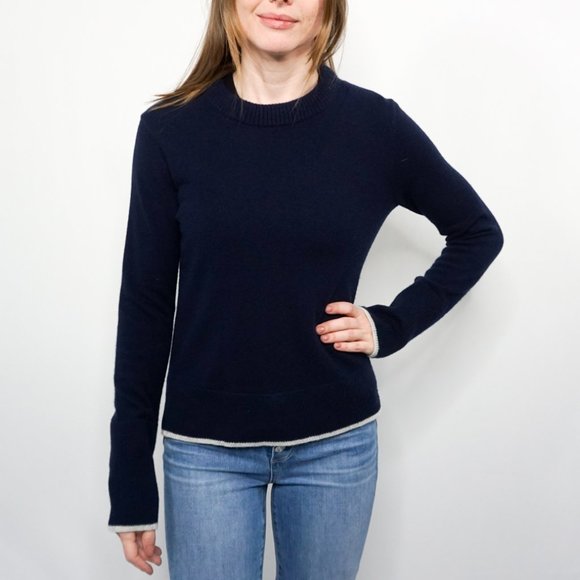 RAG & BONE Flavia Navy Cashmere Crew Sweater - Picture 7 of 7